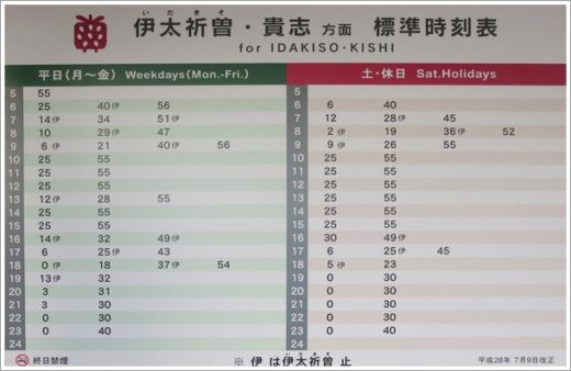 和歌山駅時刻表